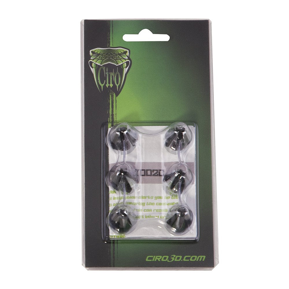 Ciro 70012 Fluted Spike Engine Bolt Cap Set - 6 Pack (Chrome/Black - 5/16")