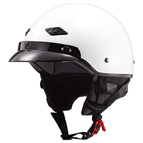 LS2 Helmets Bagger Motorcycle Half Helmet (Gloss Pearl White - X-Large)