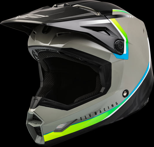 Fly Racing Kinetic Vision Helmet (Grey / Black) - Youth Small