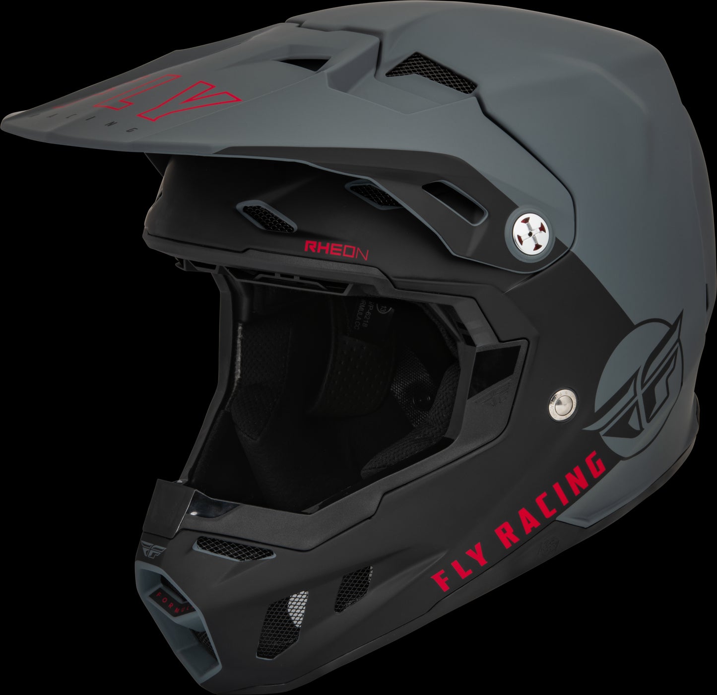 Fly Racing Formula CC Driver Helmet (Matte Grey / Black) - Youth Large