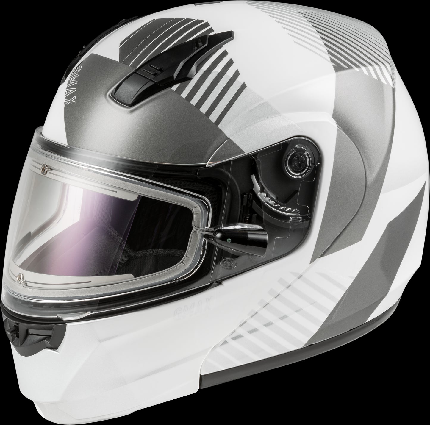 GMAX MD-04S Reserve Modular Snow Helmet w/ Electric Shield (White/Silver) - Large