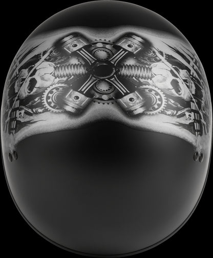 GMAX HH-65 Tormentor Naked Half Helmet (Matte Black/Silver)