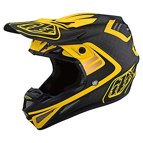 Troy Lee Designs Adult Motocross SE4 Carbon w/MIPS Flash Helmet (Black/Yellow)