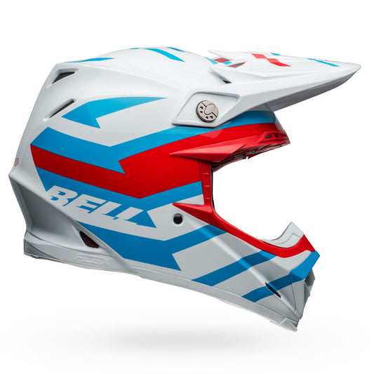 Bell Moto-9S Flex Helmets (Banshee Gloss White/Red)