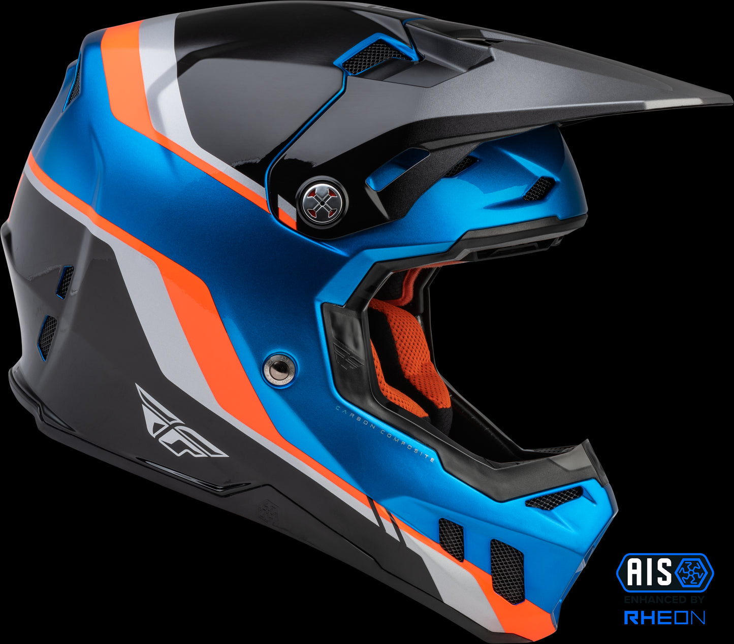 Fly Racing Formula CC Driver Helmet (Blue / Orange / Black) - Youth Large