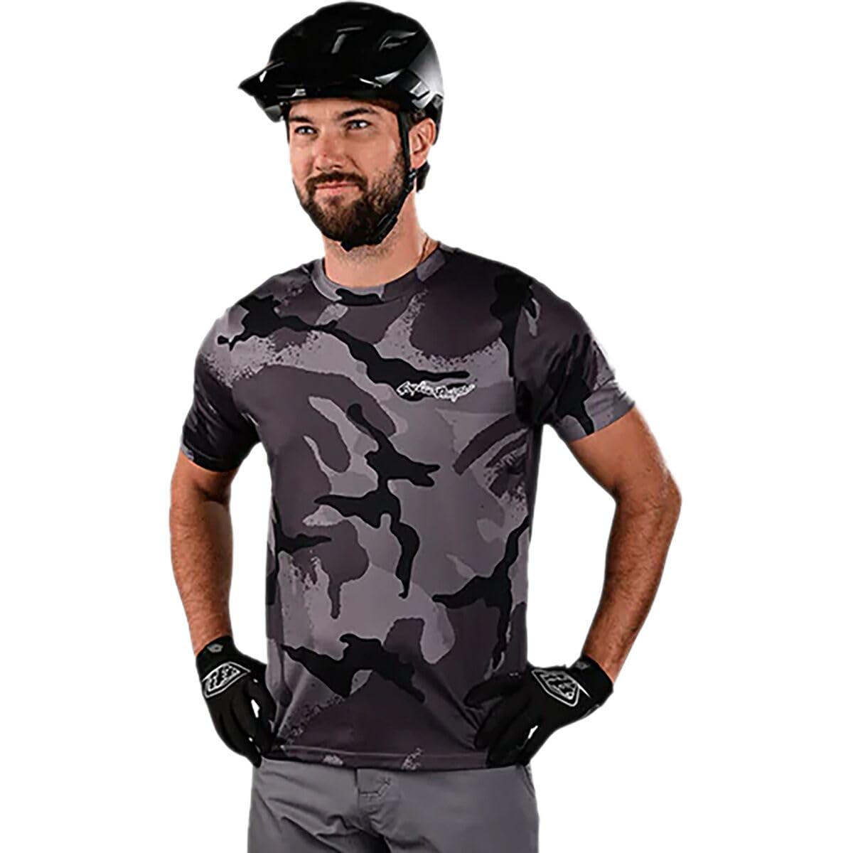 Troy Lee Designs Flowline Cams Short Sleeve Jersey (Carbon) - XL