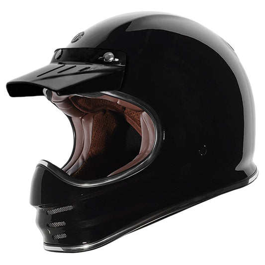 TORC T3 Retro Motorcycle Helmet (Gloss Black) - XXL