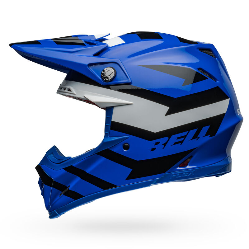 Bell Moto-9S Flex Helmets (Banshee Gloss Blue/White)