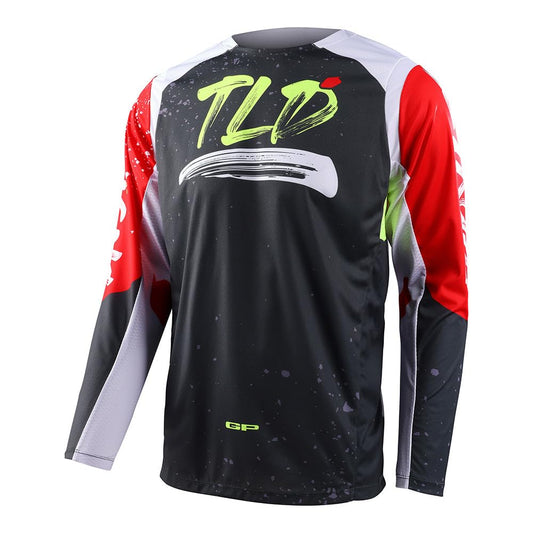 Troy Lee Designs GP Pro Partical Jersey (Black / Glo Red) - Small