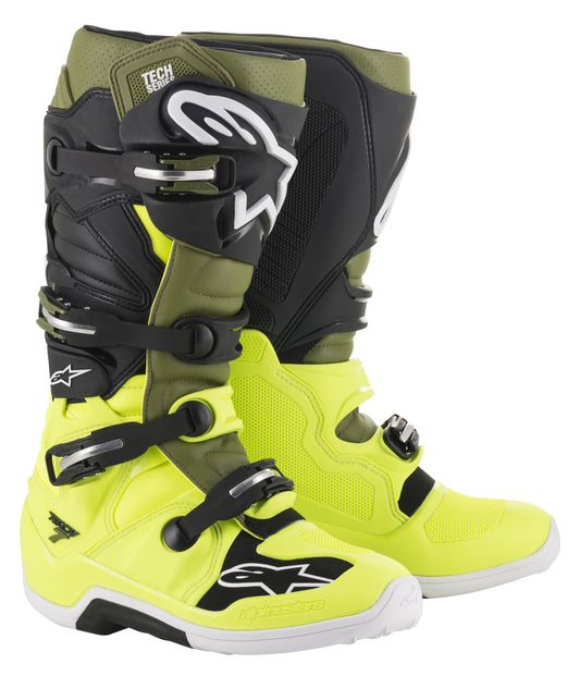 Alpinestars Tech 7 Boots (Yellow/Military/Black) Size 16