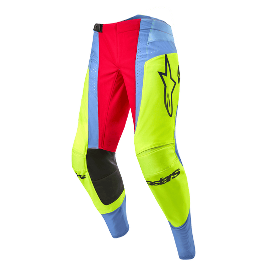 Alpinestars Men's Techstar Ocuri MX Pants (Light Blue/Yellow Fluo/Red Berry)