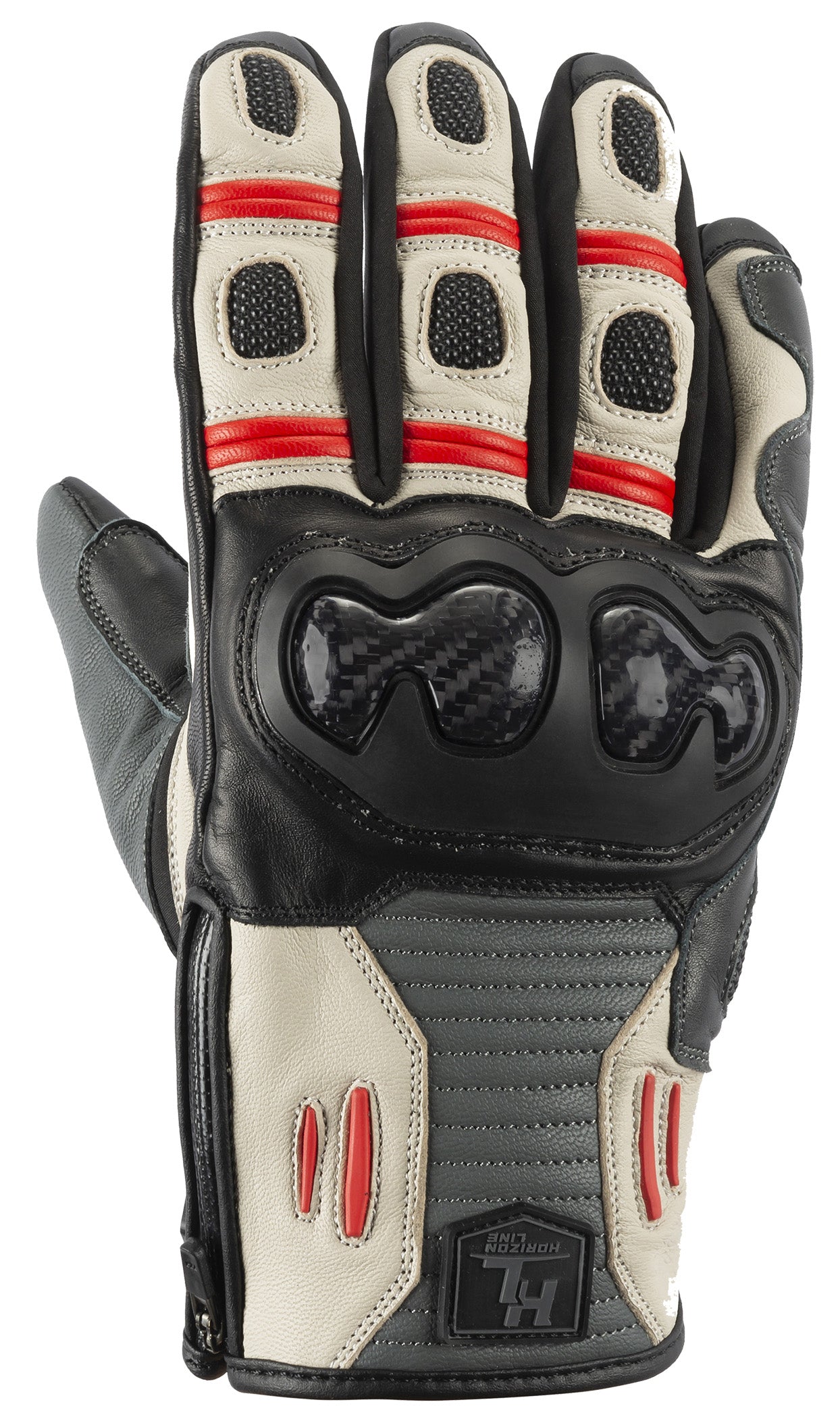 Tourmaster Trailbreak Leather Motorcycle Gloves (Sand/Gray)