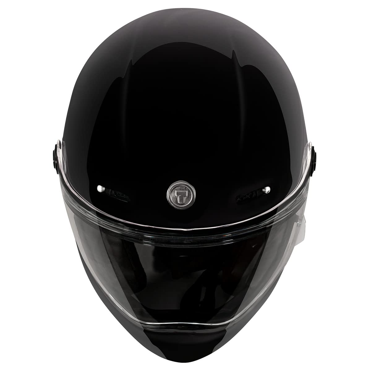 TORC T9 Retro Fiberglass Motorcycle Helmet (Gloss Black) - Large