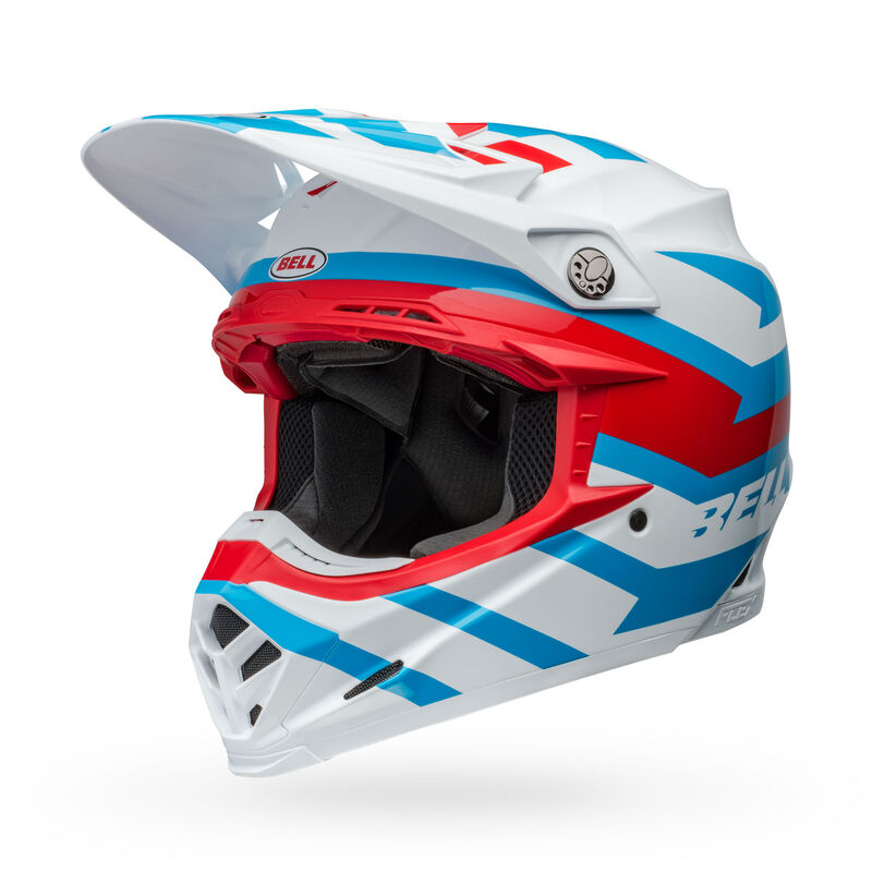 Bell Moto-9S Flex Helmets (Banshee Gloss White/Red)