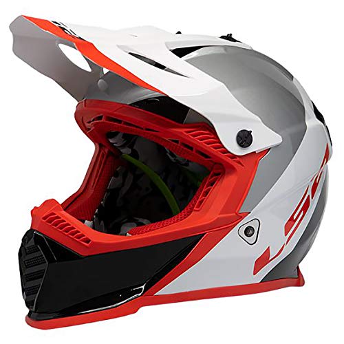 LS2 Helmets Gate Launch Full Face Helmet (Gloss White/Red/Black - XX-Large)