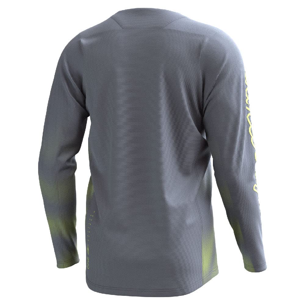 Troy Lee Designs Cycling MTB Bicycle Mountain Bike Jersey Shirt for Men, Skyline LS Chill (Waves Lt Gray, L)