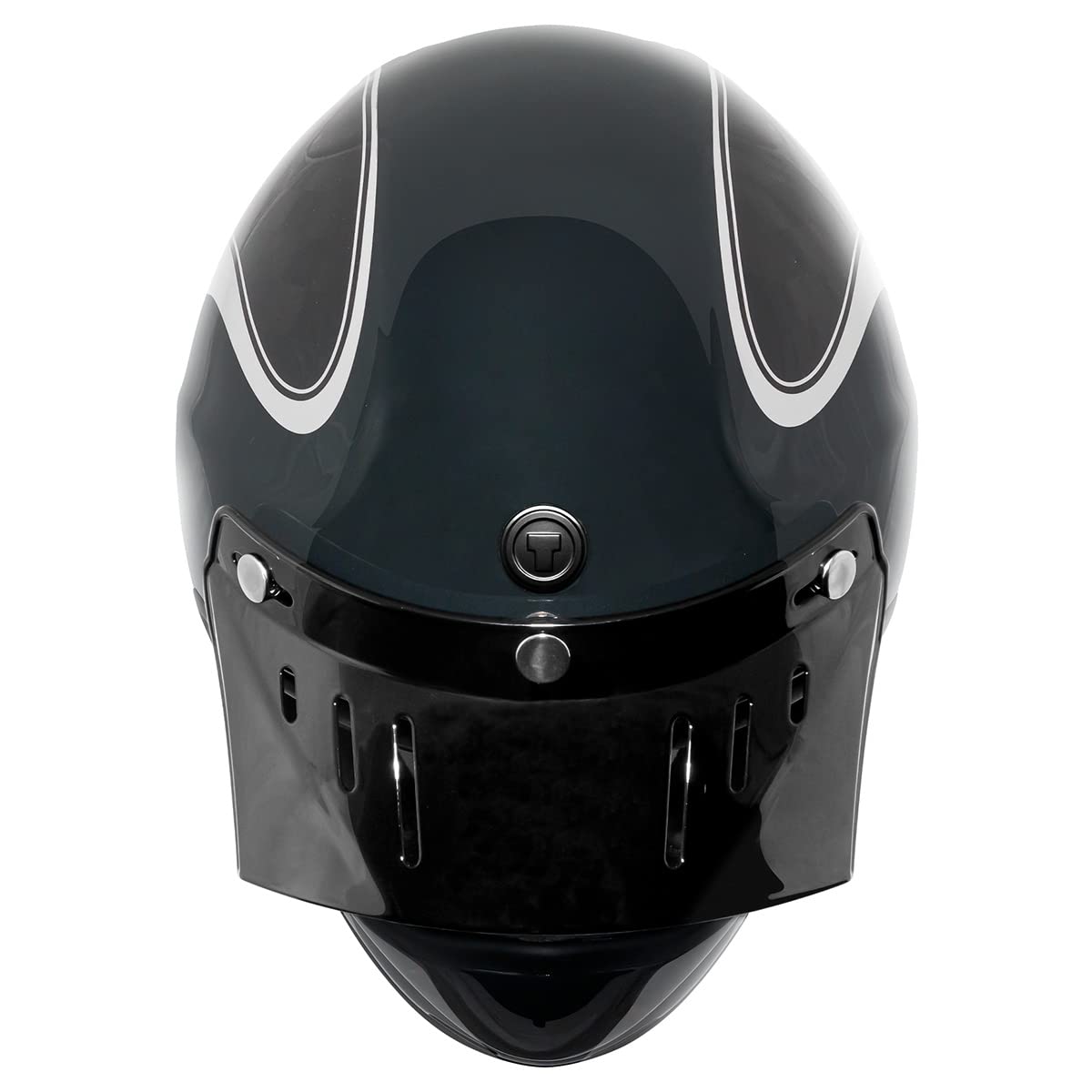 TORC T3 Retro Motorcycle Helmet (Gloss Grey Thruster)