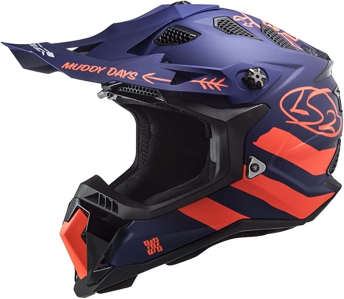 LS2 MX-Off Road Subverter Evo Cargo Helmet (Matte Blue Fluo Orange)