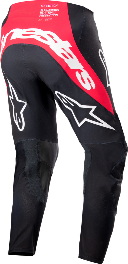 Alpinestars Men's Supertech Ward MX Pants (Black/Red Berry) Size 40