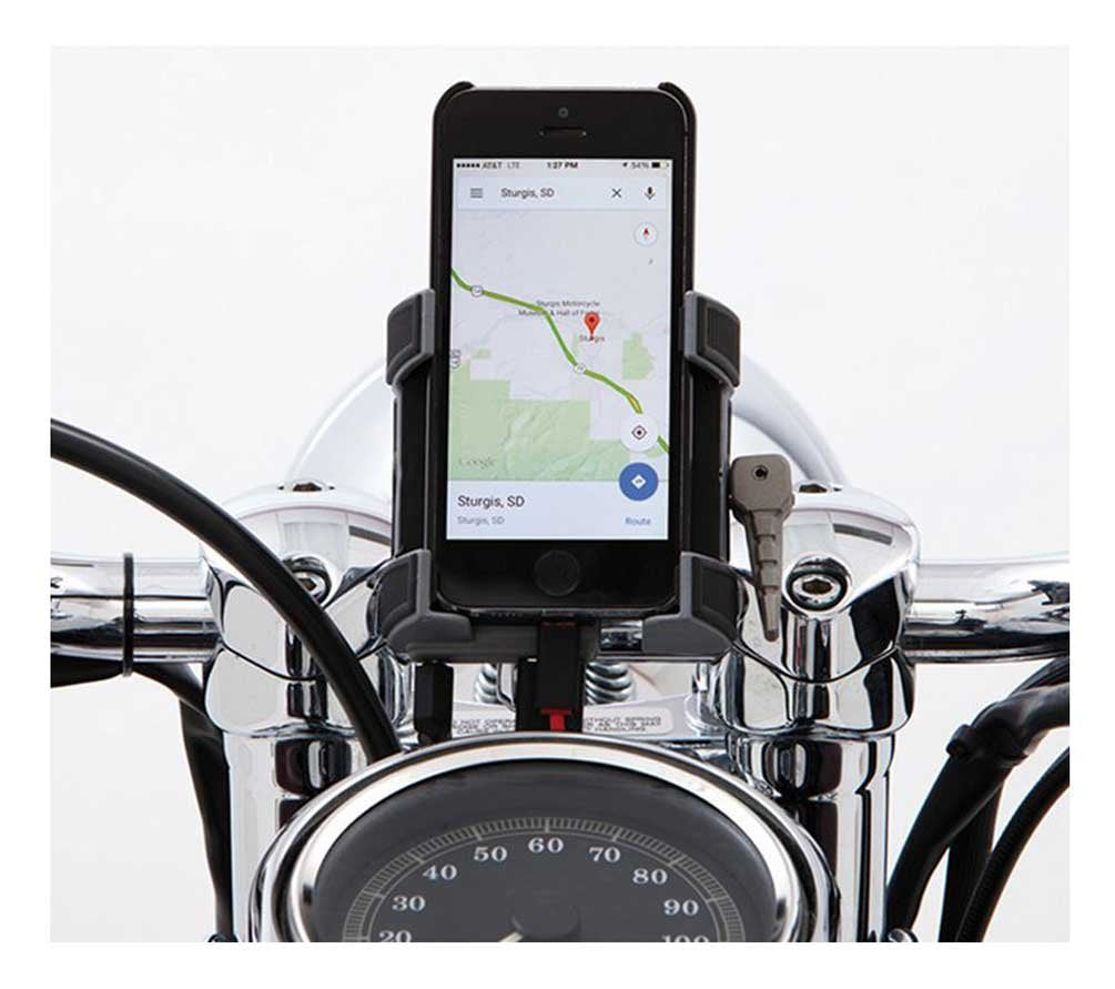 Ciro Phone Handlebar Mount (Black w/ Charger and 1"-1/4" Handlebar Mount) 50215