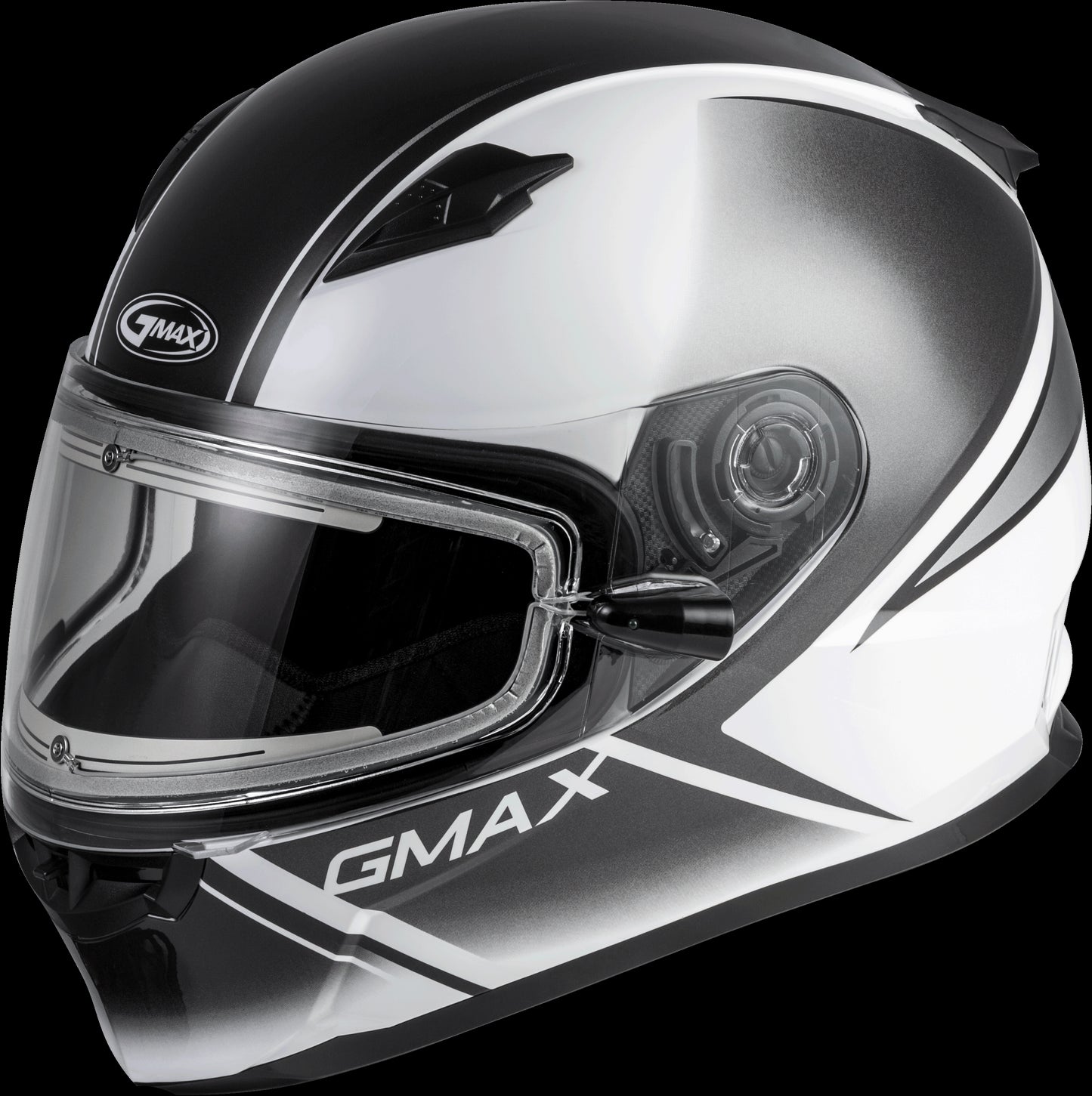 GMAX FF-49S Hail Snow Helmet w/ Electric Shield (White/Black) - Small