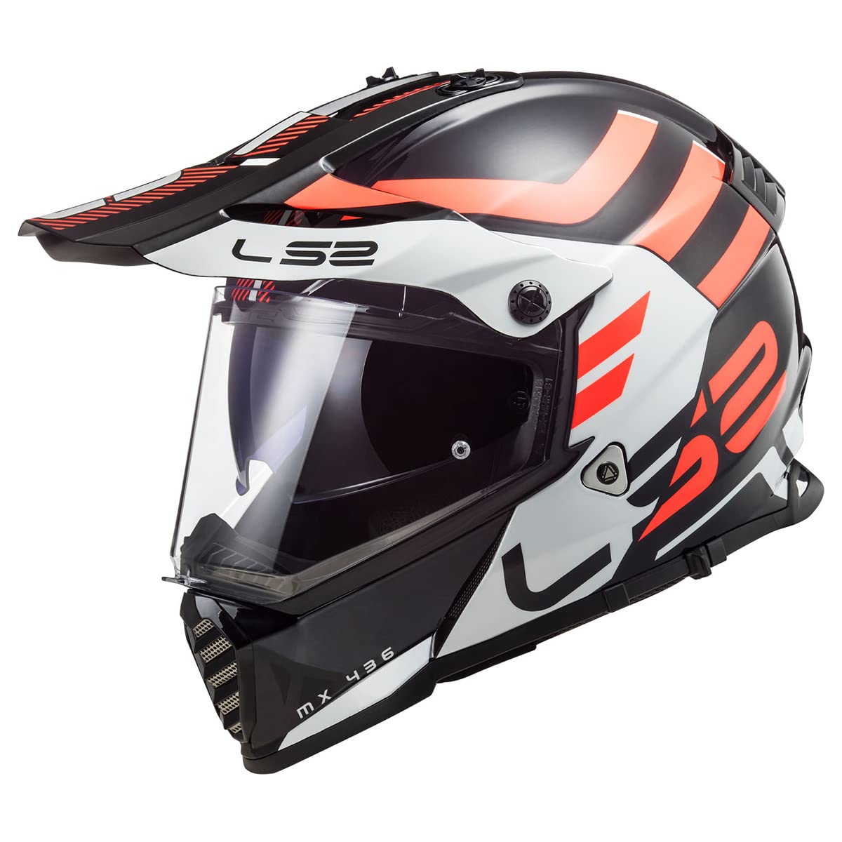 LS2 Blaze Adventure Helmet (Gloss Black/White) - Small