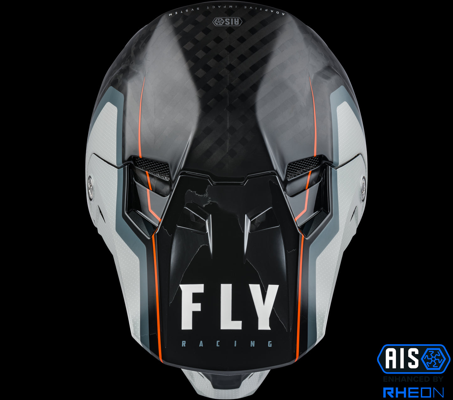 Fly Racing Formula Carbon Axon Helmet (Black / Grey / Orange) - XS