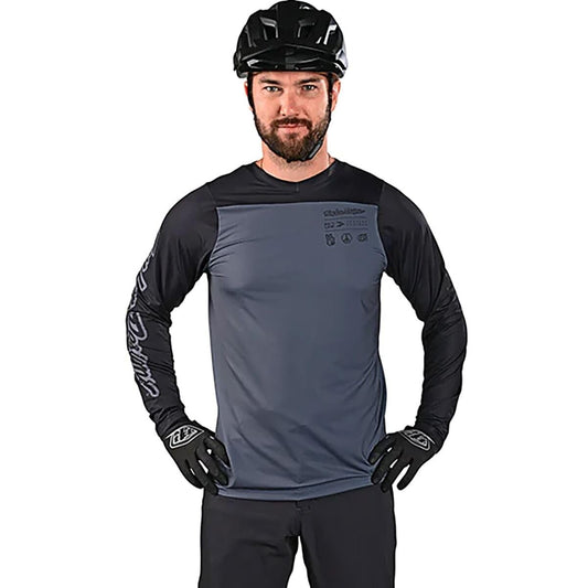 Troy Lee Designs Skyline Long-Sleeve Jersey - Men's Charcoal, XXL