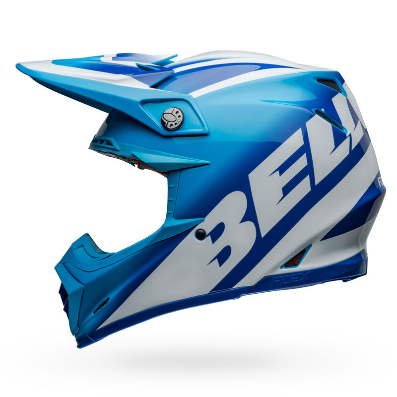 Bell Moto-9S Flex Helmets (Rail Gloss Blue/White)