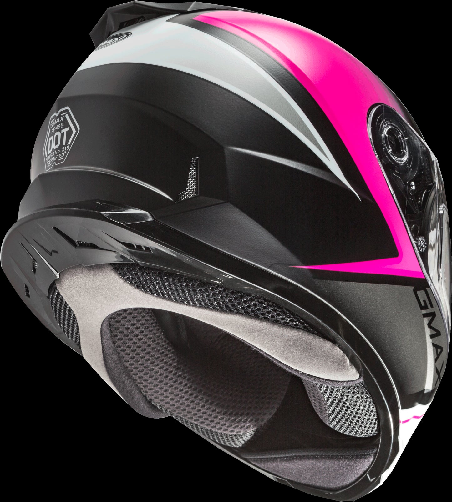 GMAX FF-49S Hail Snow Helmet w/ Electric Shield (Matte Black/Pink/White) - XS