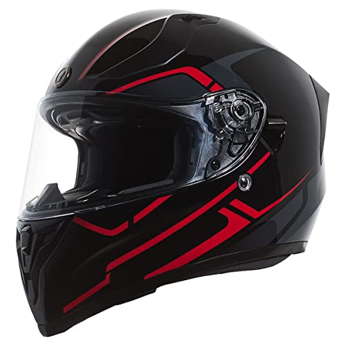 TORC T15 Motorcycle Helmet (Gloss Black/Rush Red) - Small