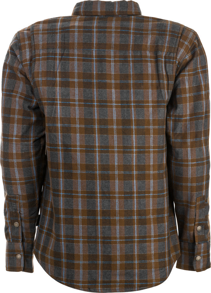 Highway 21 Marksman Motorcycle Flannel Shirt (Brown/Tan)