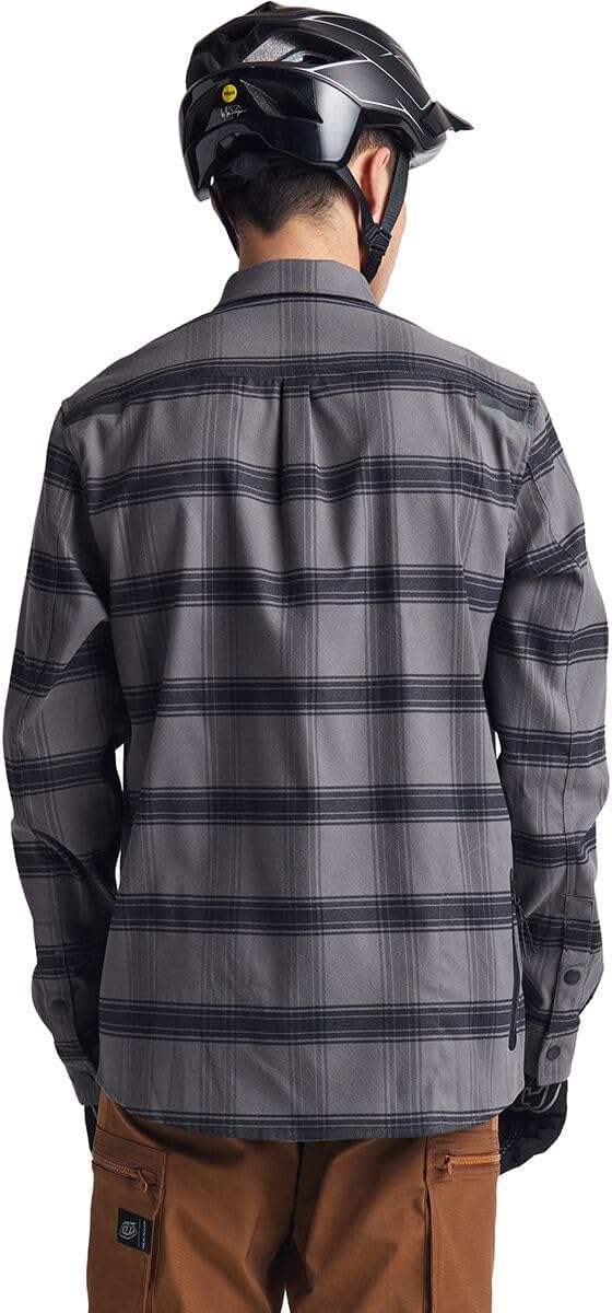 Troy Lee Designs Long-Sleeve Jersey Grind Stripe Flannel (Carbon) - Small