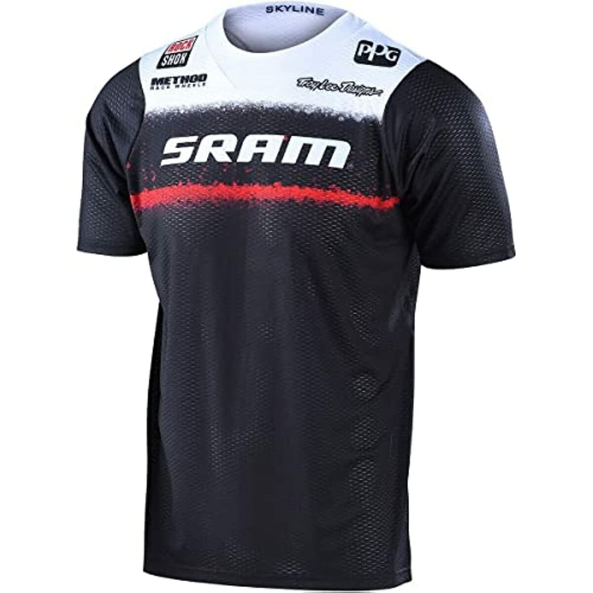 Troy Lee Designs Cycling MTB Bicycle Mountain Bike Jersey Shirt for Men, Skyline Air SRAM Roost SS (Black, X-Large)