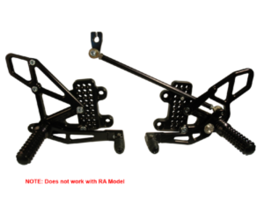 Vortex Racing 07-23 Honda CBR600 RR Adjustable Rearsets- Black