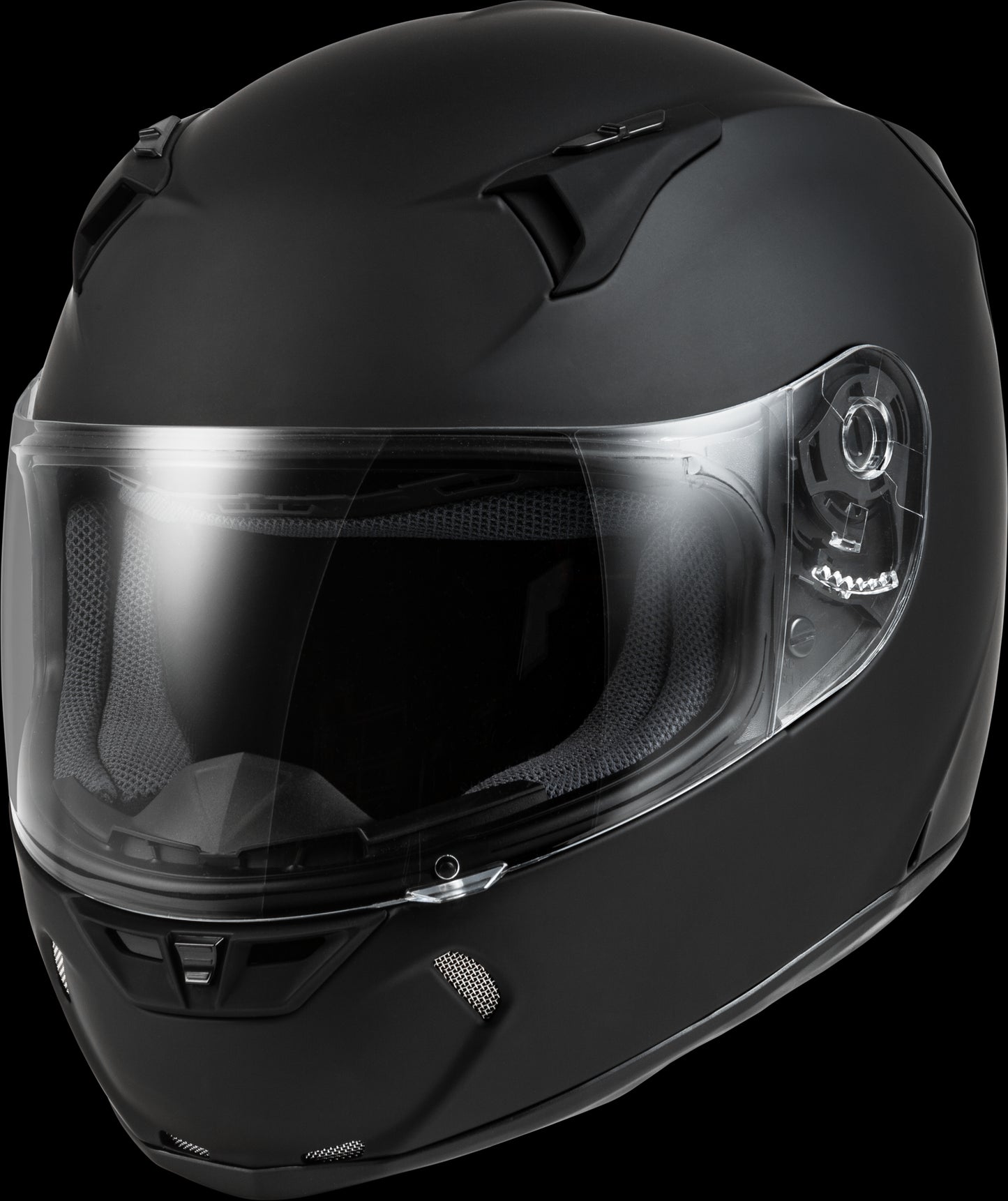 Fly Racing Revolt Solid Street Motorcycle Helmet (Matte Black)