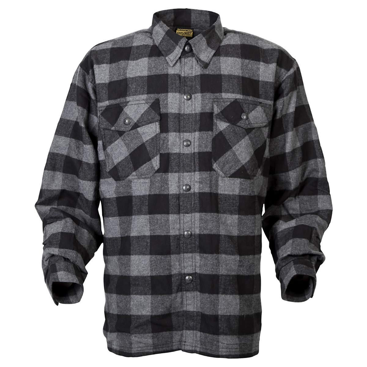 ScorpionEXO Covert Men's Long Sleeve Motorcycle Flannel (Black/Grey) - 4XL