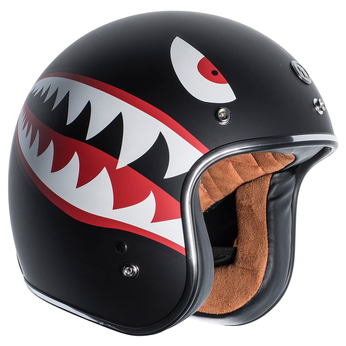 TORC T50 3/4 Helmet (Flat Black - Flying Tiger) - XS