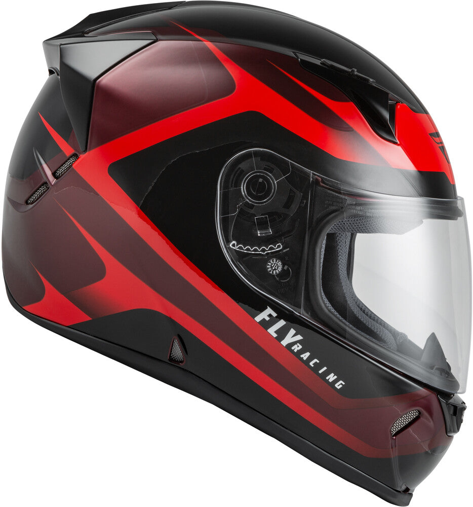 Fly Racing Revolt Rush Street Motorcycle Helmet (Red / Black)