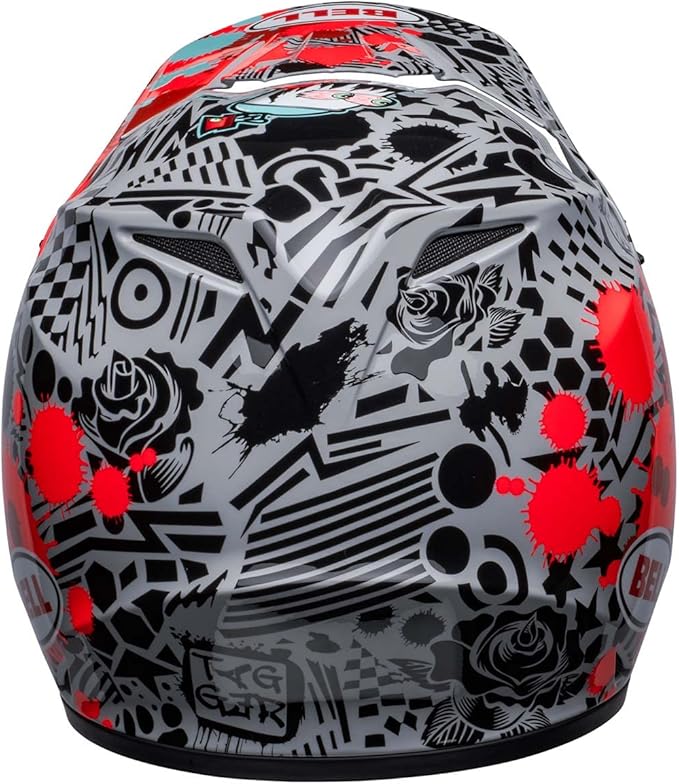 BELL MX-9 MIPS Adult Dirt Helmet (Tagger Splatter Gloss Bright Red/Gray) - 2XL