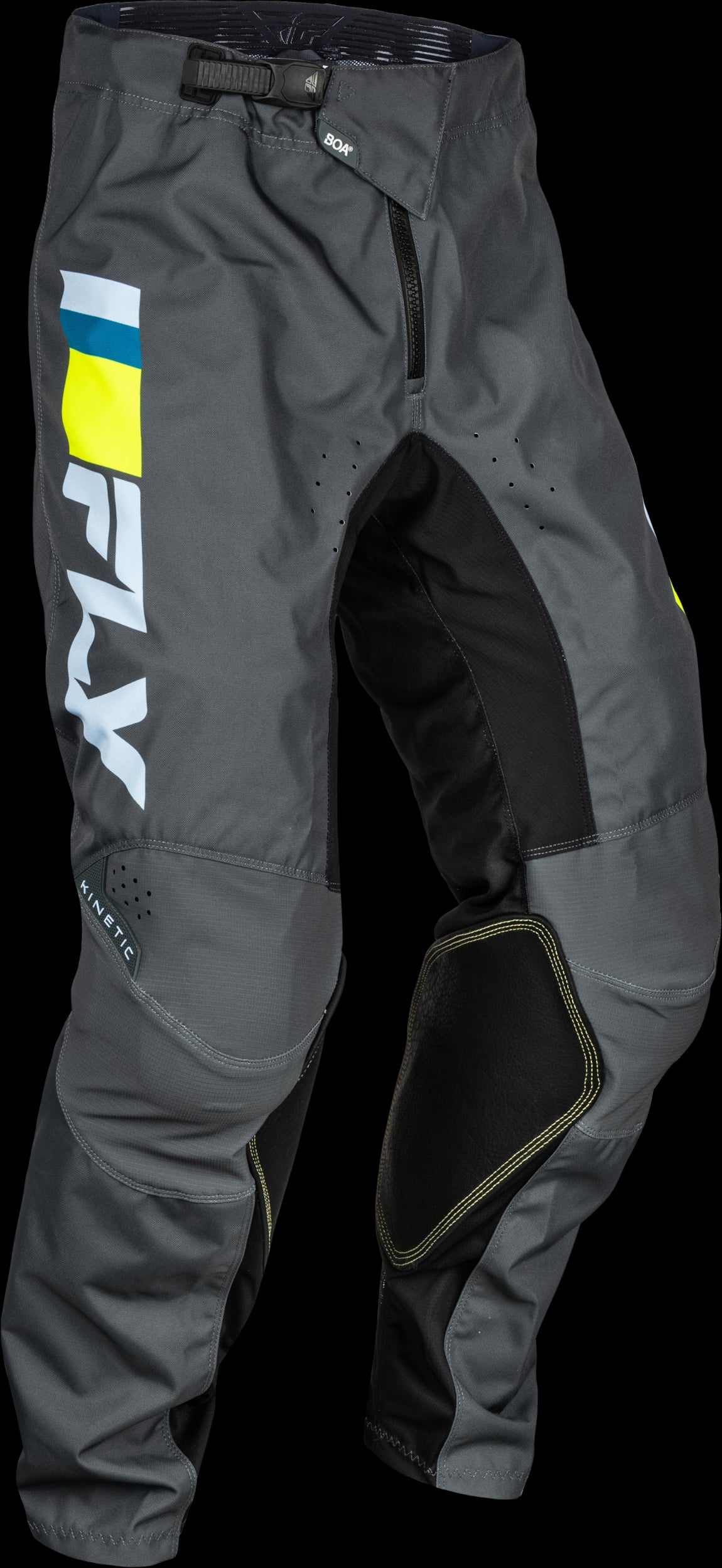 Fly Racing Kinetric Prix MX Pants (Ice Grey/Charcoal/Hi-Vis)