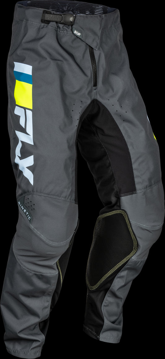 Fly Racing Kinetric Prix MX Pants (Ice Grey/Charcoal/Hi-Vis)