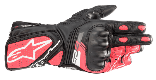 Alpinestars Women Stella SP-8 V3 Motorcycle Gloves (Black / White / Pink)