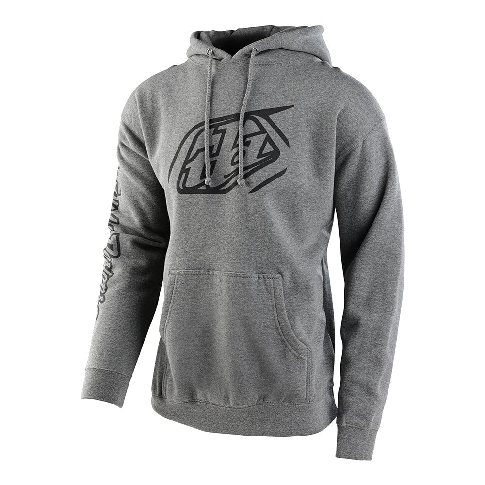 Troy Lee Designs Men's Motocross/Bike Racing Pullover Hoodie Cropped Badge Gunmetal Heather) - Small