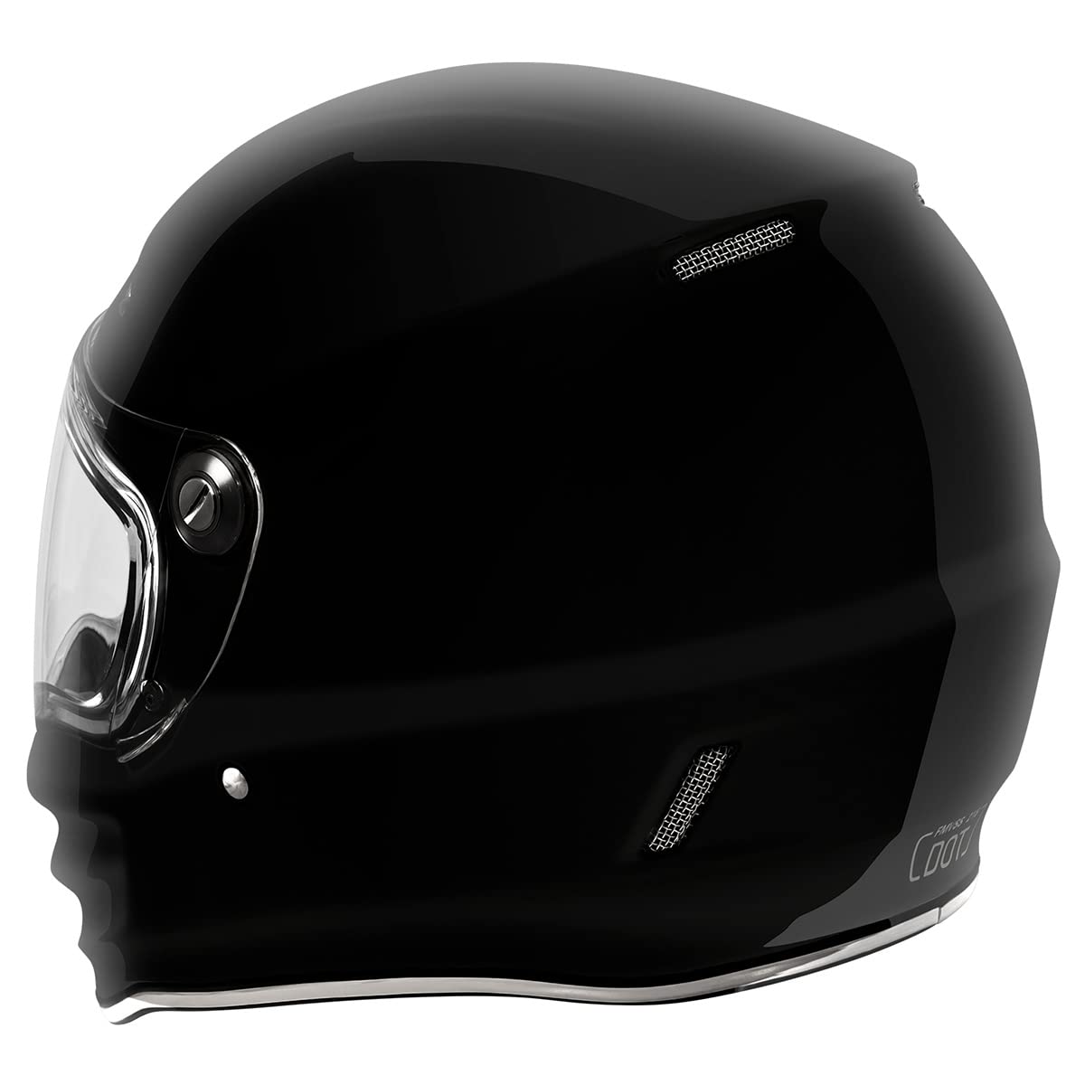 TORC T9 Retro Fiberglass Motorcycle Helmet (Gloss Black) - Large