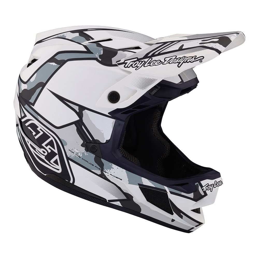 Troy Lee Designs D4 Composite Matrix Camo Full Face Mountain Bike Helmet (White)