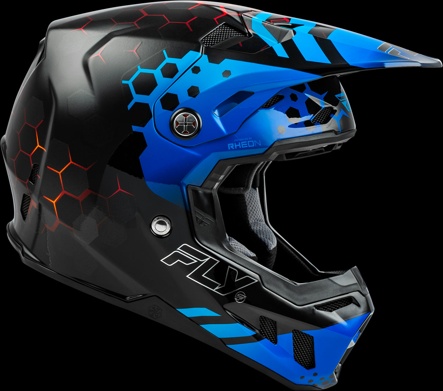 Fly Racing Youth Formula CC Tektonic Helmet (Black/Blue/Red) - Youth Large