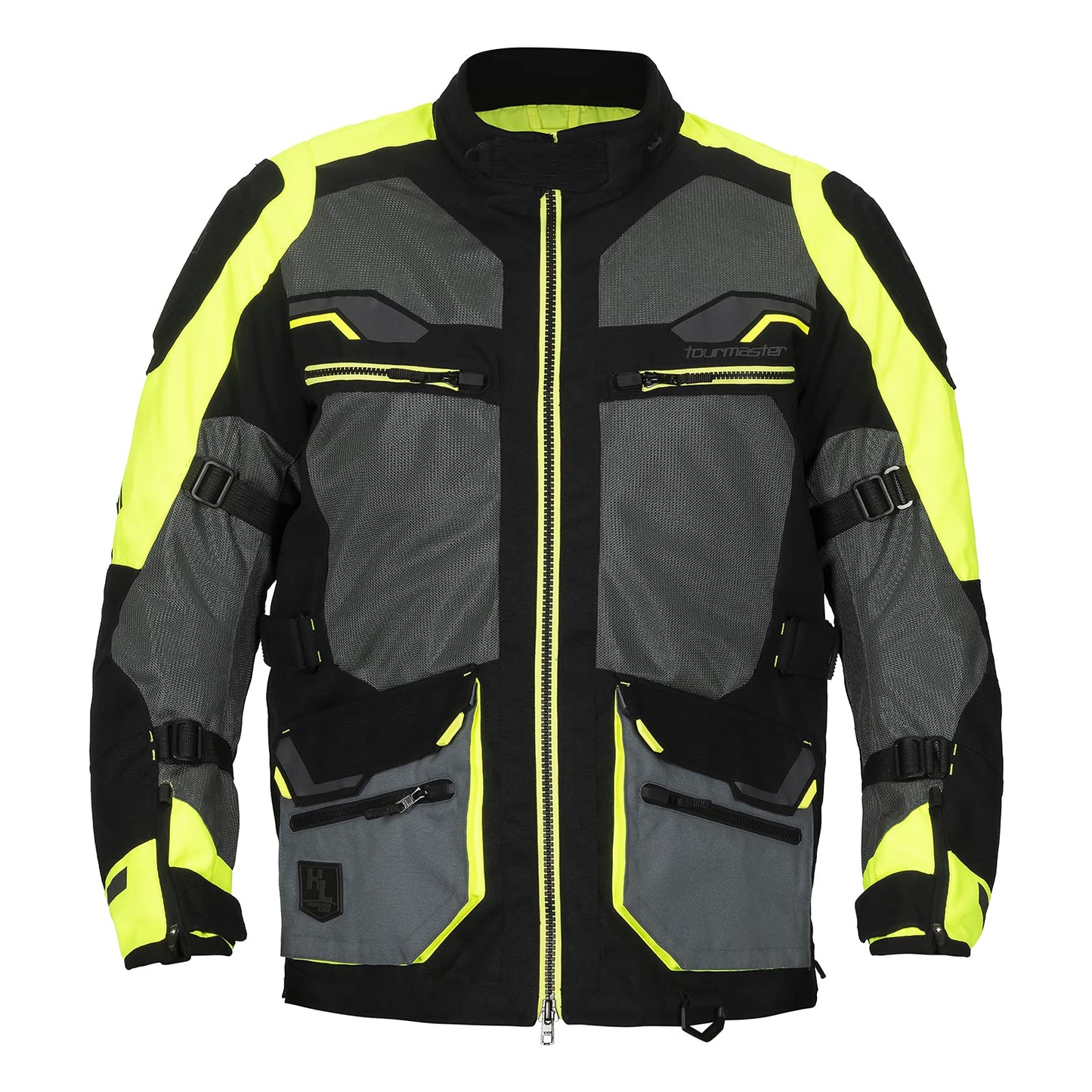 Tourmaster Men's Ridgecrest Mesh Adventure Motorcycle Jacket (Black/Hi-Vis) - Small