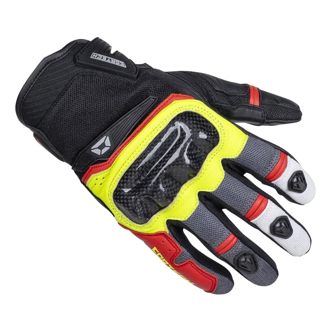 Cortech Sonic-Flo Motorcycle Gloves (Red/Hi-Viz) - XL