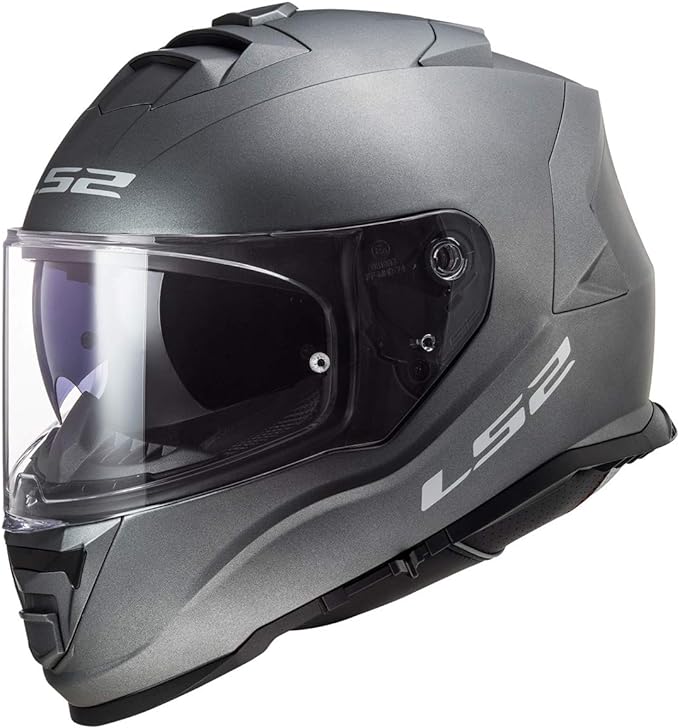 LS2 Assault Full Face Motorcycle Helmet w/ SunShield (Matte Titanium) - Small